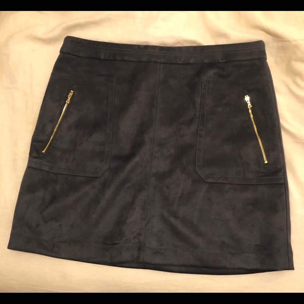 Loft Suede Blue Skirt NEW WITH TAGS